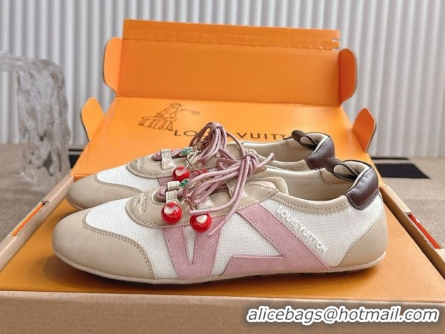 Shop Duplicate Louis Vuitton LV Sneakerina in Suede and Knit White 0829068