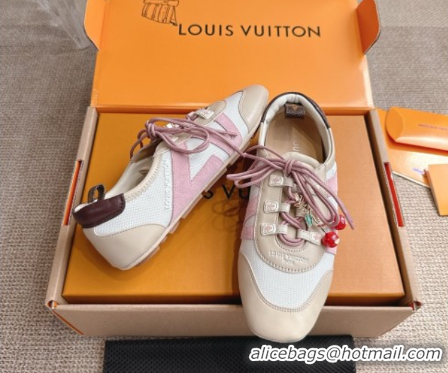 Shop Duplicate Louis Vuitton LV Sneakerina in Suede and Knit White 0829068
