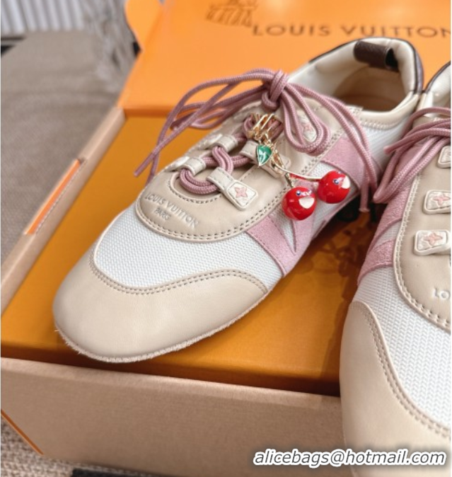 Shop Duplicate Louis Vuitton LV Sneakerina in Suede and Knit White 0829068
