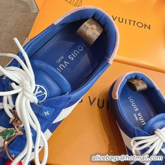 Durable Louis Vuitton LV Sneakerina in Suede and Knit Blue 0829069