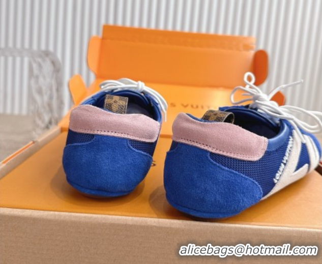 Durable Louis Vuitton LV Sneakerina in Suede and Knit Blue 0829069