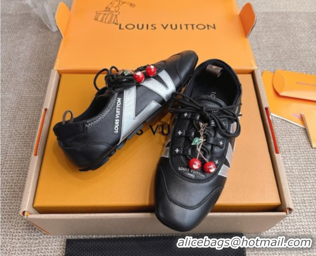 Low Cost Louis Vuitton LV Sneakerina in Lambskin Black 0829070