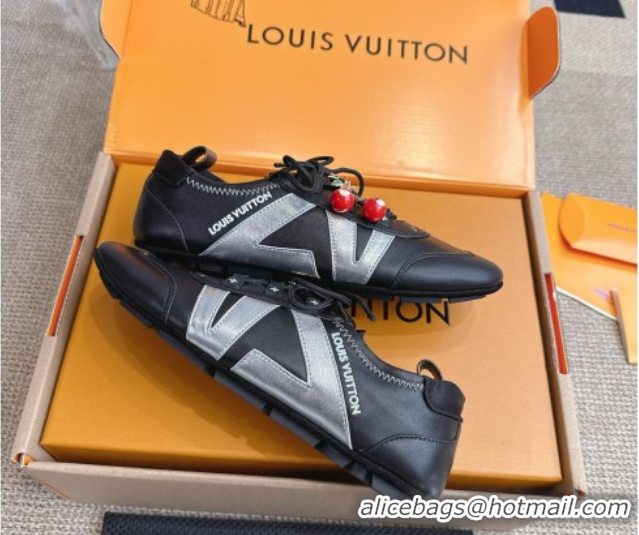 Low Cost Louis Vuitton LV Sneakerina in Lambskin Black 0829070