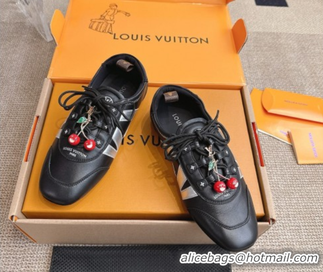 Low Cost Louis Vuitton LV Sneakerina in Lambskin Black 0829070