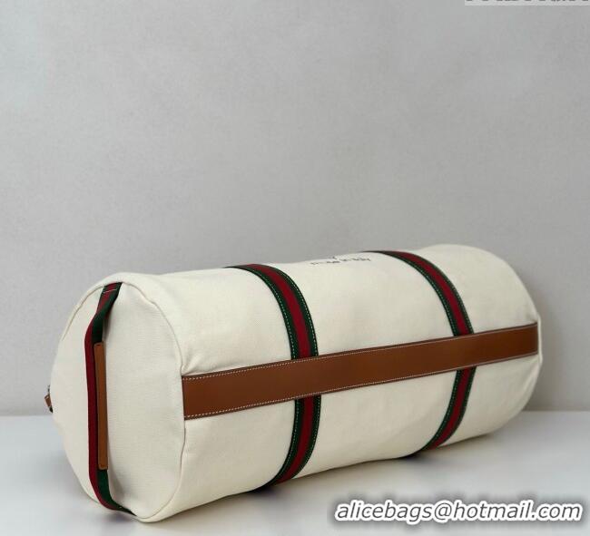 Luxury Discount Gucci Mens Large printed canvas duffle bag 816866 White 2025