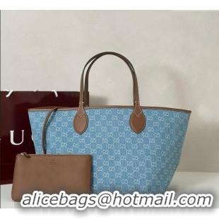 Promotional Gucci Totissima Large Tote Bag in GG Denim 837190 Light Blue 2025