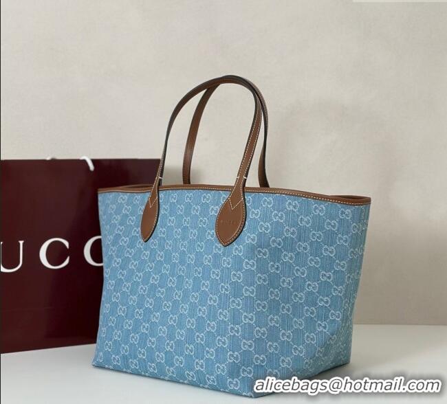 Promotional Gucci Totissima Large Tote Bag in GG Denim 837190 Light Blue 2025