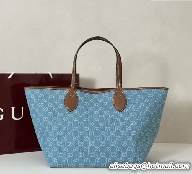 Promotional Gucci Totissima Large Tote Bag in GG Denim 837190 Light Blue 2025