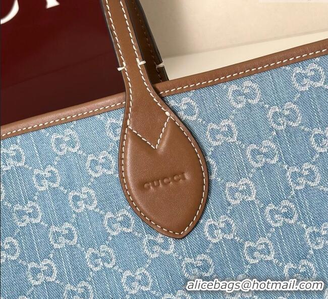 Promotional Gucci Totissima Large Tote Bag in GG Denim 837190 Light Blue 2025