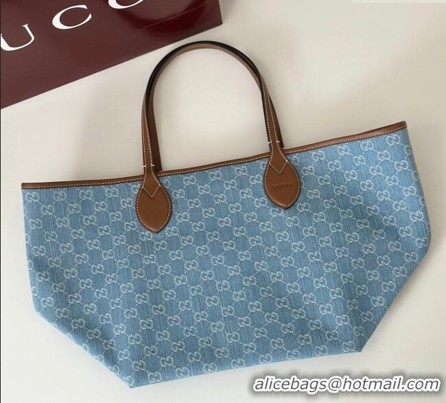 Promotional Gucci Totissima Large Tote Bag in GG Denim 837190 Light Blue 2025