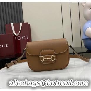 Buy Fashionable Gucci Horsebit 1955 Leather Mini Shoulder Bag 815205 Brown 2025