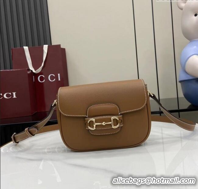Buy Fashionable Gucci Horsebit 1955 Leather Mini Shoulder Bag 815205 Brown 2025