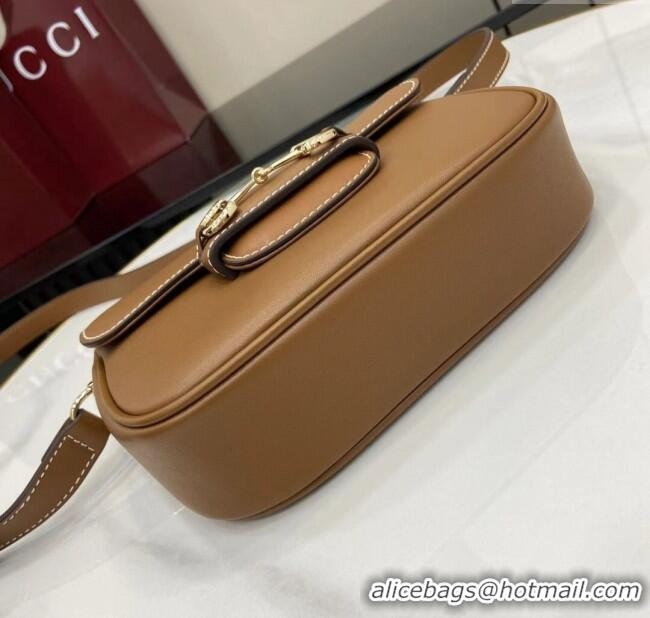 Buy Fashionable Gucci Horsebit 1955 Leather Mini Shoulder Bag 815205 Brown 2025