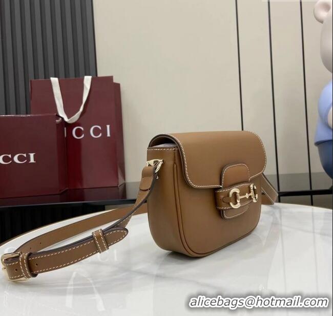 Buy Fashionable Gucci Horsebit 1955 Leather Mini Shoulder Bag 815205 Brown 2025