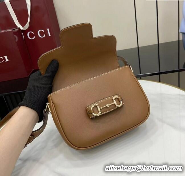 Buy Fashionable Gucci Horsebit 1955 Leather Mini Shoulder Bag 815205 Brown 2025