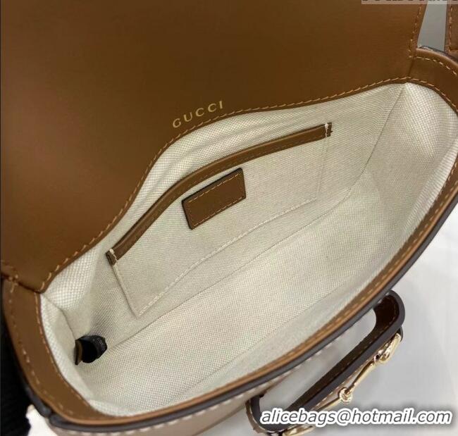 Buy Fashionable Gucci Horsebit 1955 Leather Mini Shoulder Bag 815205 Brown 2025