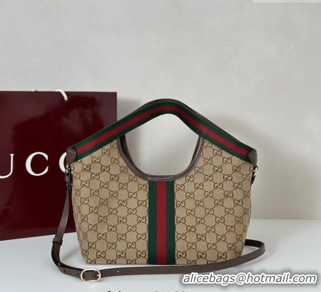 Big Discount Gucci Giglio Small Tote Bag in GG Canvas 860845 Beige/Brown 2025