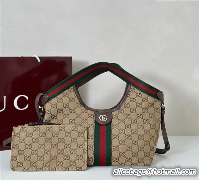 Big Discount Gucci Giglio Small Tote Bag in GG Canvas 860845 Beige/Brown 2025