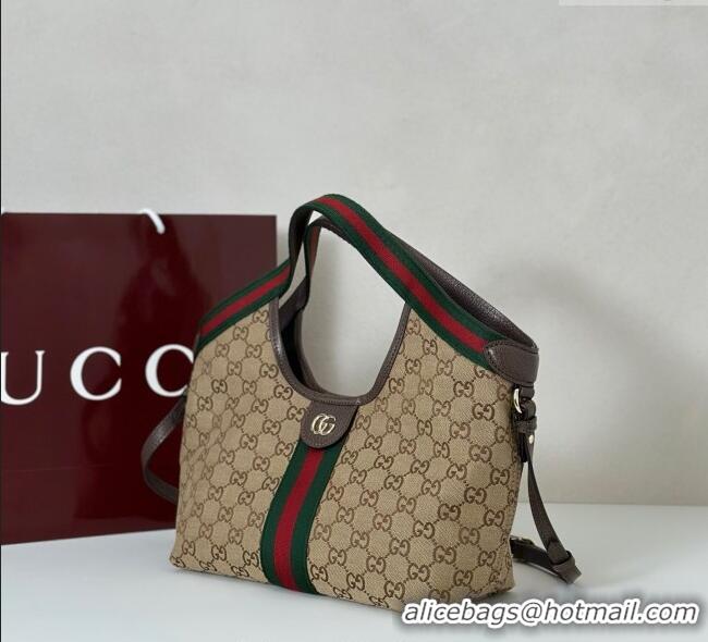 Big Discount Gucci Giglio Small Tote Bag in GG Canvas 860845 Beige/Brown 2025