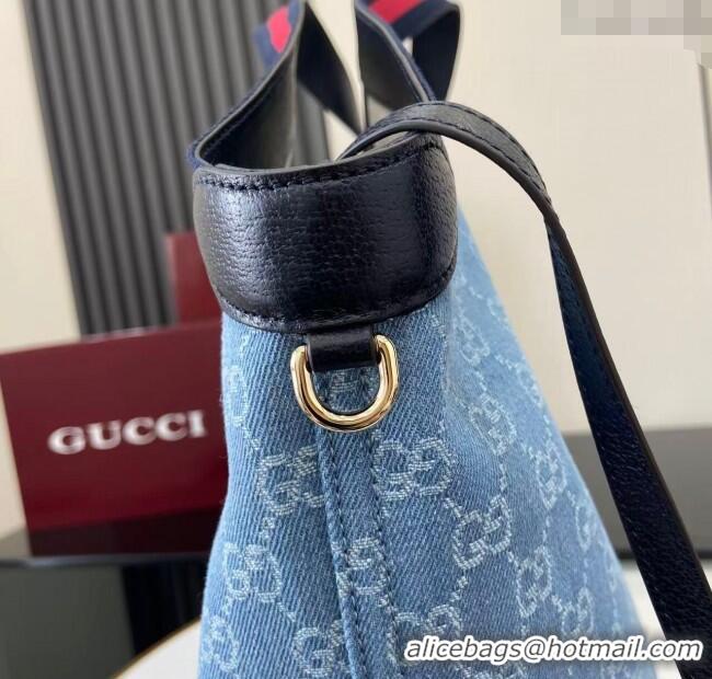 Good Looking Gucci Giglio Large Tote Bag in GG Denim 853971 Light Blue 2025
