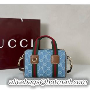 Buy Fashionable Gucci Mini GG Denim handbag 859975 Blue 2025