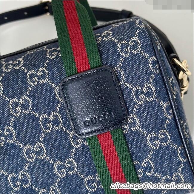 Luxurious Gucci Mini GG Denim handbag 859975 Navy Blue 2025