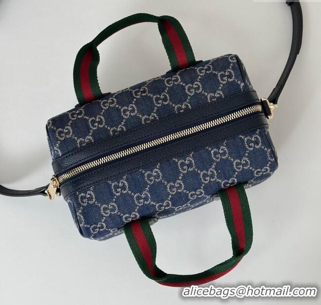 Luxurious Gucci Mini GG Denim handbag 859975 Navy Blue 2025