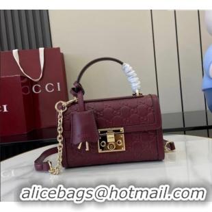 Best Quality Gucci Padlock GG Leather small top handle bag 838999 Red 2025
