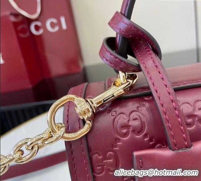 Best Quality Gucci Padlock GG Leather small top handle bag 838999 Red 2025