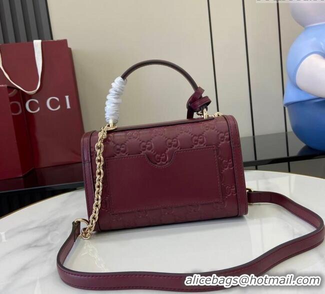 Best Quality Gucci Padlock GG Leather small top handle bag 838999 Red 2025