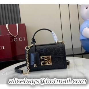 Reasonable Price Gucci Padlock GG Leather small top handle bag 838999 Black 2025