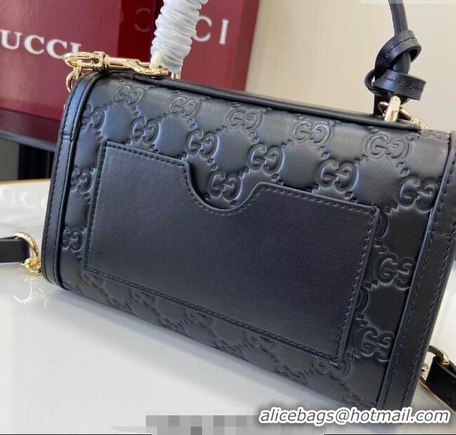 Reasonable Price Gucci Padlock GG Leather small top handle bag 838999 Black 2025