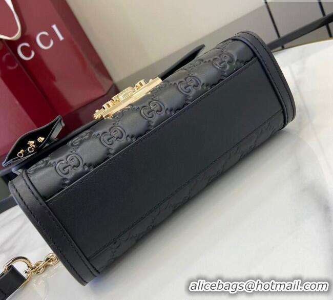 Reasonable Price Gucci Padlock GG Leather small top handle bag 838999 Black 2025