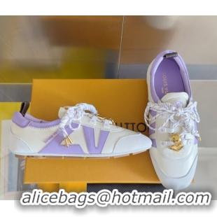 Shop Duplicate Louis Vuitton LV Sneakerina Sneakers Ballerina White Purple 1AIEP7 0829072