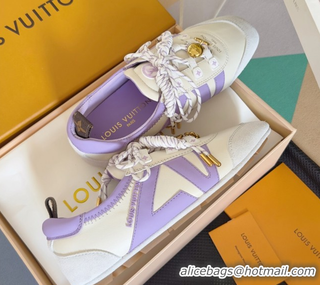 Shop Duplicate Louis Vuitton LV Sneakerina Sneakers Ballerina White Purple 1AIEP7 0829072