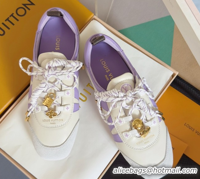 Shop Duplicate Louis Vuitton LV Sneakerina Sneakers Ballerina White Purple 1AIEP7 0829072