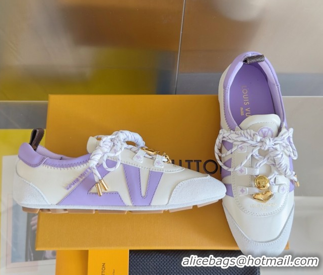 Shop Duplicate Louis Vuitton LV Sneakerina Sneakers Ballerina White Purple 1AIEP7 0829072