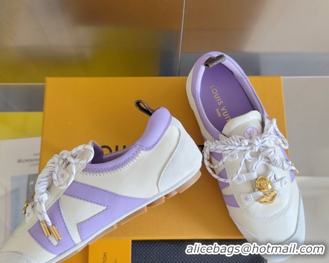 Shop Duplicate Louis Vuitton LV Sneakerina Sneakers Ballerina White Purple 1AIEP7 0829072