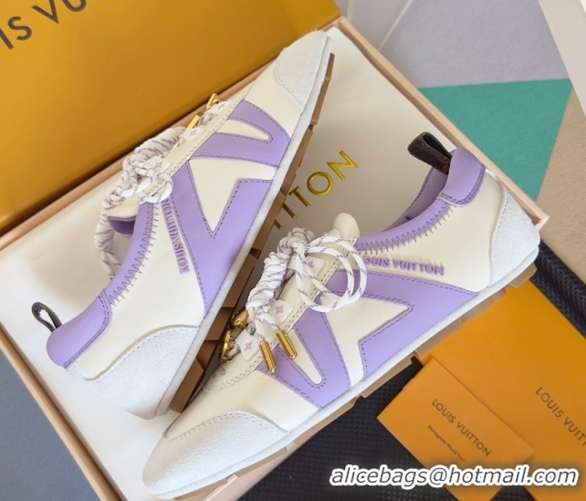 Shop Duplicate Louis Vuitton LV Sneakerina Sneakers Ballerina White Purple 1AIEP7 0829072