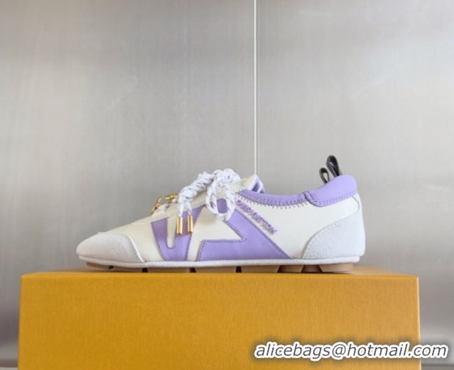 Shop Duplicate Louis Vuitton LV Sneakerina Sneakers Ballerina White Purple 1AIEP7 0829072