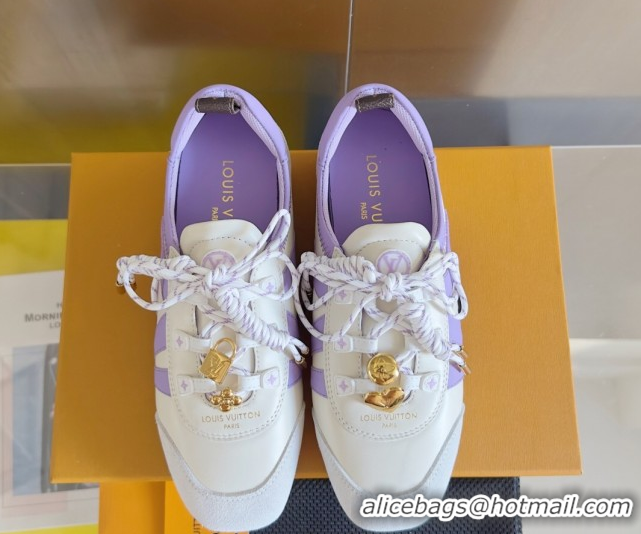 Shop Duplicate Louis Vuitton LV Sneakerina Sneakers Ballerina White Purple 1AIEP7 0829072