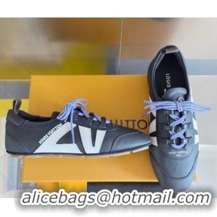 Durable Louis Vuitton LV Sneakerina Sneakers Ballerina in Grained Leather Dark Blue 2025 1AHOJD 0829075