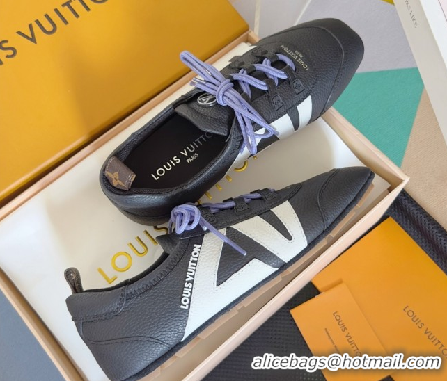 Durable Louis Vuitton LV Sneakerina Sneakers Ballerina in Grained Leather Dark Blue 2025 1AHOJD 0829075
