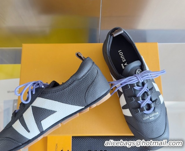 Durable Louis Vuitton LV Sneakerina Sneakers Ballerina in Grained Leather Dark Blue 2025 1AHOJD 0829075