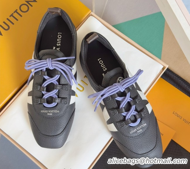 Durable Louis Vuitton LV Sneakerina Sneakers Ballerina in Grained Leather Dark Blue 2025 1AHOJD 0829075