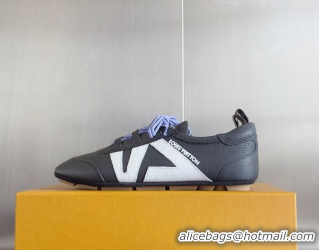 Durable Louis Vuitton LV Sneakerina Sneakers Ballerina in Grained Leather Dark Blue 2025 1AHOJD 0829075