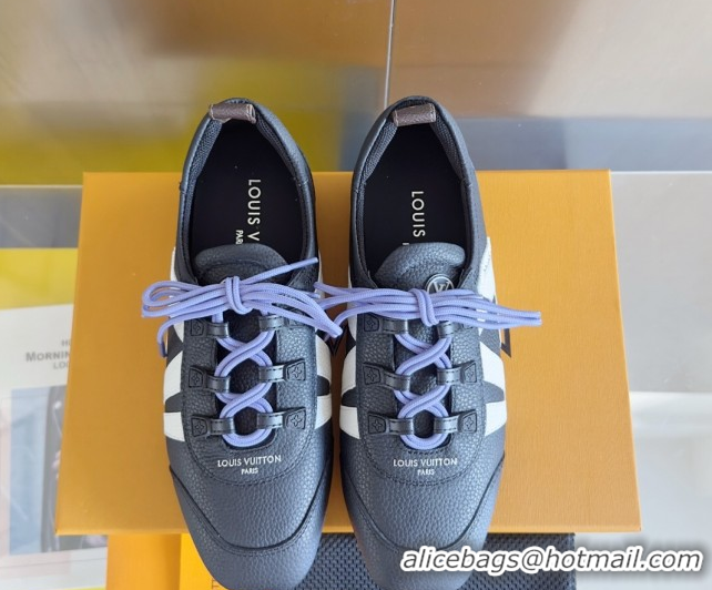 Durable Louis Vuitton LV Sneakerina Sneakers Ballerina in Grained Leather Dark Blue 2025 1AHOJD 0829075