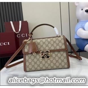 Big Discount Gucci Padlock GG Canvas medium top handle bag 838998 Brown 2025