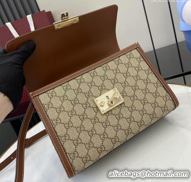 Big Discount Gucci Padlock GG Canvas medium top handle bag 838998 Brown 2025