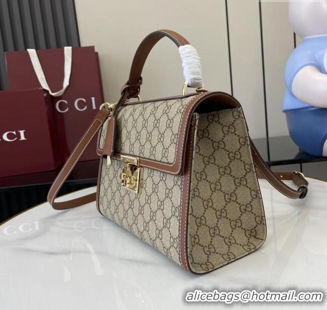 Big Discount Gucci Padlock GG Canvas medium top handle bag 838998 Brown 2025